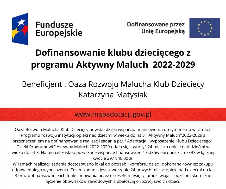dofinansowanie klubu dziecięcego z programu Aktywny Maluch